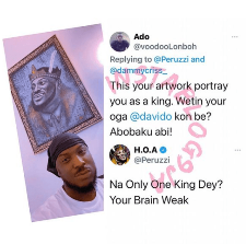 Peruzzi Replies A Troll Who Calls Davido His Slave Because Of An Art Work