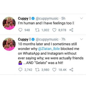 “I Have Human Feelings Too” - DJ Cuppy Cries Out After Zlatan Blocked Her On Instagram & WhatsApp