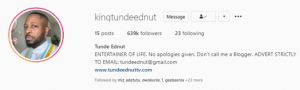 Tunde Ednut Hits 639K Followers Under 9 Hours Of Return To Instagram