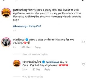 “You Have To Perform ‘Abule’ At My Wedding” – Wizkid To Patoranking