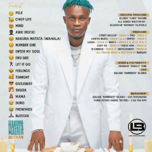 Dotman – Hakuna Matata Album Track list