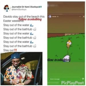 Stay Away From Water – Kemi Olunloyo Warns Davido After Breaking His Promise To Chioma