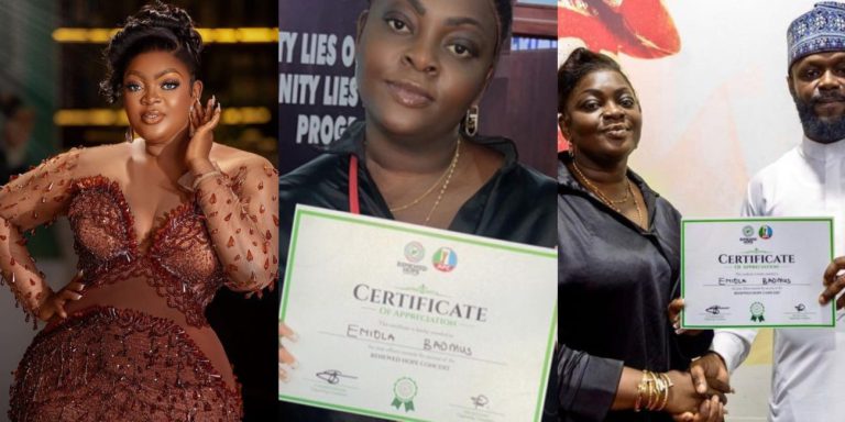 Eniola Badmus Expresses Gratitude For Receiving a Valuable Award From APC