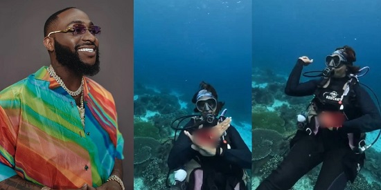 Lady Performs Davido’s ‘Unavailable’ Dance Challenge Underwater